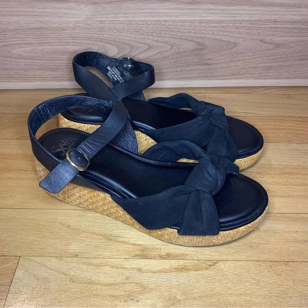 Sofft Farah Platform Sandals in Black - Size 9